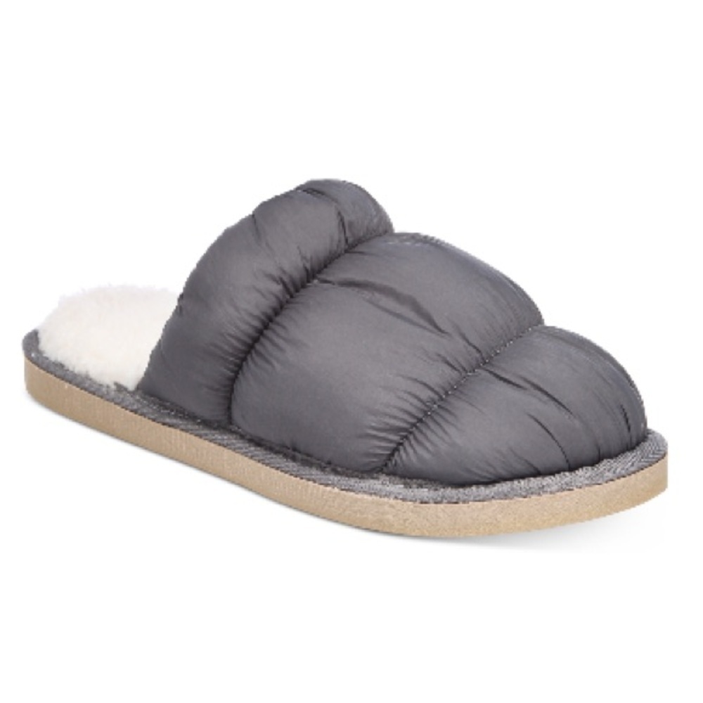 Alfani Women Puffer Slide Boxed Slippers (S (5-6) Tornado Grey) Slipper Shoes